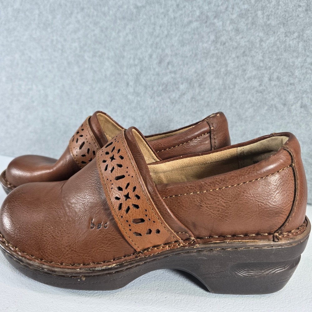 b.o.c. Born Concept Womens Brown Perforated Clog Loafers Z59141 CBTF19 Size 9M